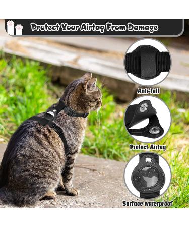 VKPETFR Cat Harness and Leash Set with Airtag Holder - Escape Proof Adjustable Kitten Harness for Small Large Cats - Lightweight Walking Travel Harness (Black) - Buy Online on GoSupps.com