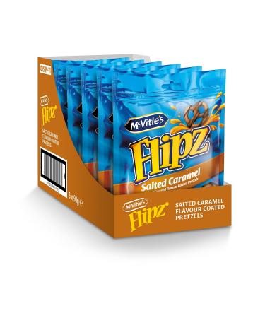 McVitie's Flipz Salted Caramel Brezel crispy salt pretzels with caramel coating salt biscuits with a sweet and salty taste for unique nibbling fun 6x90 g of Salted Caramel 90 g (6 Pack) - Buy Online on GoSupps.com