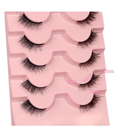Milllruez 8D Fluffy Mink Half Lashes - Natural Wispy Cat Eye Style - 7 Pairs Pack - Buy Online on GoSupps.com
