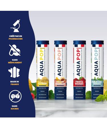 Aquapop Electrolyte Tablets - Pack of 2 (Lemon and Red Fruits) - Sugar Free - Promotes Hydration and Energy - 20 Mineral and - Buy Online on GoSupps.com