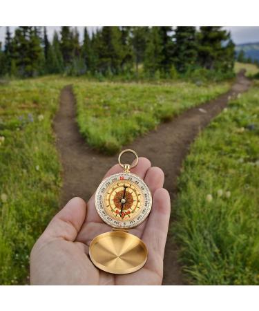Buy Waterproof Outdoor Compass - Portable Hiking Compass with Luminous Jacks for Camping & Adventures (Golden) - Buy Online on GoSupps.com
