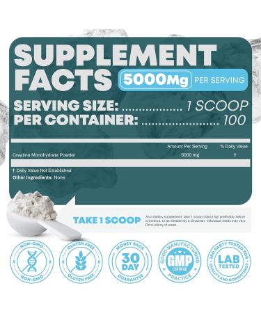 Performance Micronized Creatine Monohydrate Powder - 5000mg 100 Servings Unflavored Gluten Free Non-GMO Vegan - International Shipping Available - Buy Online on GoSupps.com