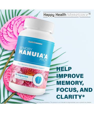 Memory Manuia a Pro - Our Best Supplements for Memory and Brain Fog - Vitamin B12 Lion's Mane Brain & Nerve Support - Nootropic Alpha Brain Support Supplement Improve Recall Focus and Brain Function - Buy Online on GoSupps.com
