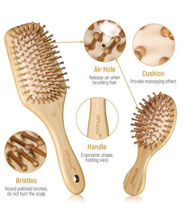 BFWood Bamboo Hair Brush and Combs Set - Eco-Friendly Wooden Brushes for All Hair Types - Buy Online on GoSupps.com