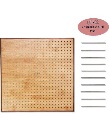Olikraft Handcrafted Wooden Blocking Board - Excellent Gifts for Knitting Crochet and Granny Squares Lovers - Full Kit with 50 4-inches Stainless Steel Rod Pins  Stand Included (11 inches) - Buy Online on GoSupps.com