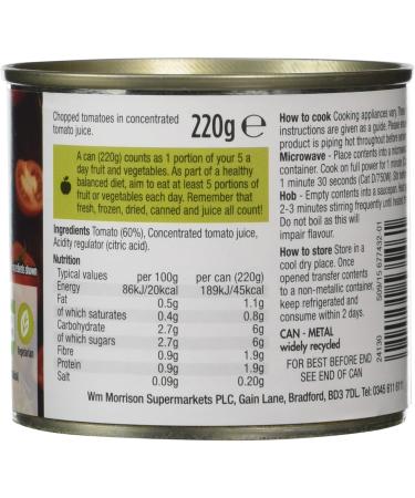 Morrisons Italian Chopped Tomatoes 220g - Buy Online on GoSupps.com