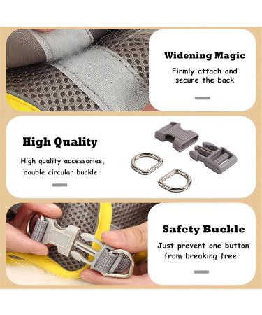 Buy Giapinst No Pull Dog Harness for Small Dogs | Adjustable & Breathable XS Dog Harness in Yellow & Gray - Buy Online on GoSupps.com