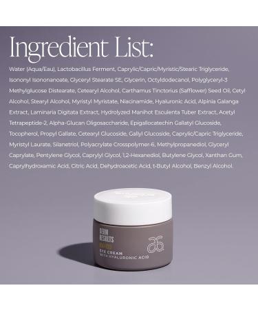 Arbonne DermResults Advanced Eye Cream with Hyaluronic Acid Hydrating Under Eye Cream Gentle Formula for All Skin Types 0.5 oz (15 g) - Buy Online on GoSupps.com