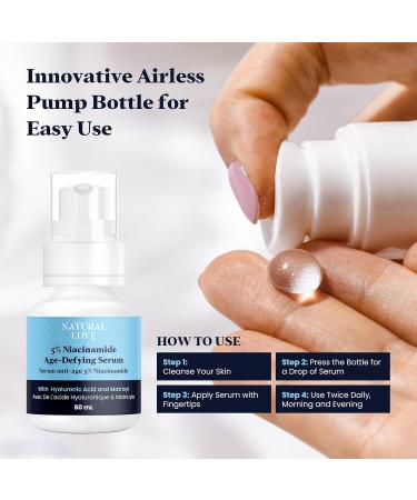 Natural Love 5% Niacinamide Serum (Vitamin B3) 5% B5 Gel Hydrating and Moisturizing Face Serum for All Skin Types - Made in Canada - Buy Online on GoSupps.com