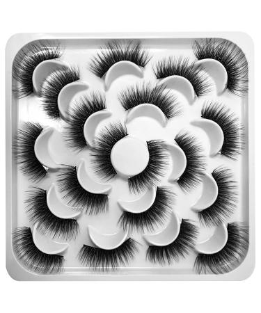 10 Pairs False Eyelashes Silk False Lashes Multi-layered Effect Natural Look Soft and Comfortable Lashes for Girls Black