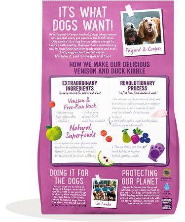 Edgard & Cooper Dog Food (Venison & Duck 12kg) Grain Free Fresh Meat & Quality Protein Real Ingredients for Dogs Hypoallergenic No Added Sugars - Buy Online on GoSupps.com