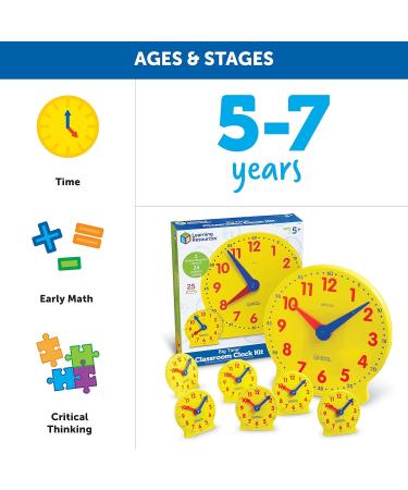 Buy Learning Resources Big Time Classroom Clock Set - Enhance Time-Telling Skills | Fast International Shipping - Buy Online on GoSupps.com