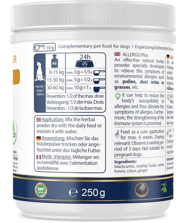 Buy V-Point Allergo Plus for Dogs - Herbal Allergy Relief Powder (250g) for Pollen Grass Dust | Premium Black Cumin Rose Hip & Ginger Formula - Buy Online on GoSupps.com