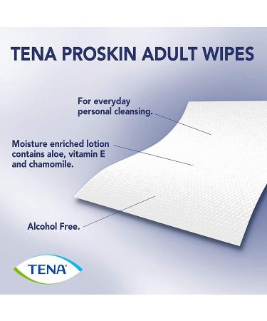 Tena Skincare Incontinence Adult Wipes, 48 Pre-Moistened Washcloths (Pack of 3) - Buy Online on GoSupps.com