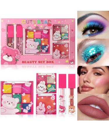 Coffret De Maquillage Pour Les D butantes | Set De Cosm tiques Avec Palette De Fards Paupi res Rouge L vres Blush Trousse De Maquillage Pour Le Visage Pour Voyage Cadeau Femme - Buy Online on GoSupps.com