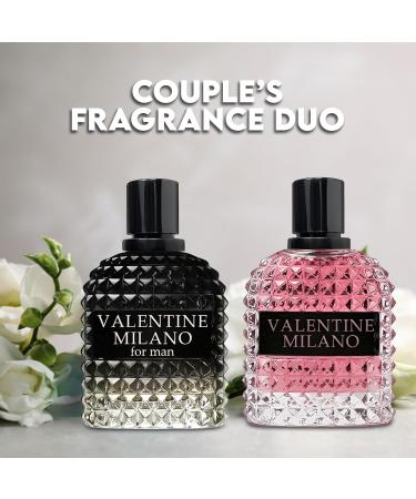 Valentine Milano Couple Set Perfume for Women/Men Eau De Parfum - Amber Floral Jasmine Bourbon Vanilla & Woods Oriental-Floral Women/Men Cologne with a Modern Twist Elegant 100ml Bottle for Best Gift - Buy Online on GoSupps.com