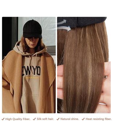 SEGO Baseball Cap with 6 Inch Heat Resistant Synthetic Hair Extensions - Adjustable Short Straight Hairpiece Replacement Wig in Hat for Women - Buy Online on GoSupps.com