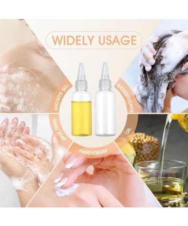 WLLHYF 2oz Applicator Bottle 6pcs Plastic Empty Squeeze Bottles Hair Color Applicator Bottle Transparent Refillable Oil Bottles for Hair Oils Liquids with Twist Top Cap and Labels - Buy Online on GoSupps.com