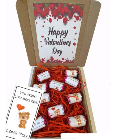 Valentine s Day Love heart Sweets with wrappers in box- teddy- gift box