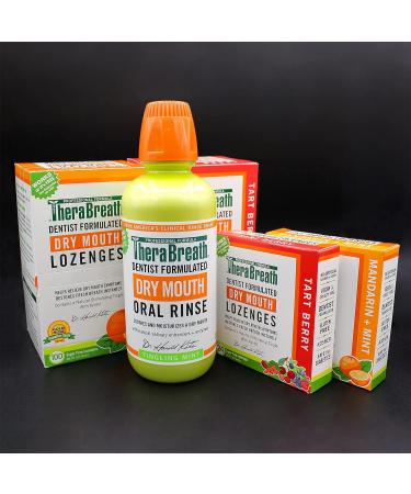 TheraBreath Dry Mouth Lozenges with ZINC - Tart Berry Flavor 24 Lozenges | Hydrate & Freshen Breath - Pack of 1 - Buy Online on GoSupps.com
