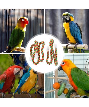 PopetPop 2-Pack Bird Stand - Natural Hood & Spiral Cotton Rope Swing for Parrots & Birds - Durable & Safe Bird Play Equipment - Buy Online on GoSupps.com