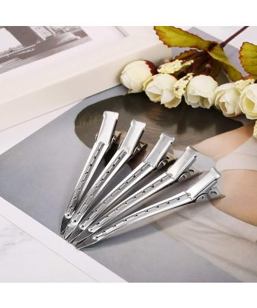 Tancuder 24-Piece Metal Bill Hair Clips - 3.5 Alligator Hairdressing Accessories for DIY - Silver - Buy Online on GoSupps.com