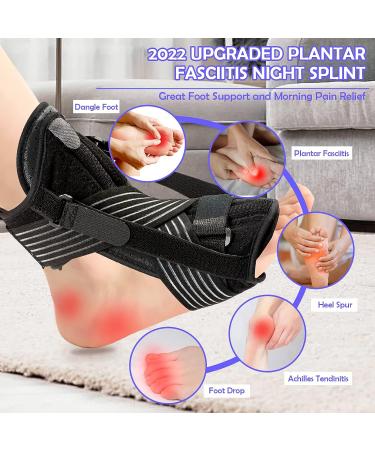 2 Pack Plantar Fasciitis Night Splint Brace with Memory Foam Pad for Men & Women - Relief from Achilles Tendonitis, Arch Pain, Foot Drop, and Heel Support - Buy Online on GoSupps.com