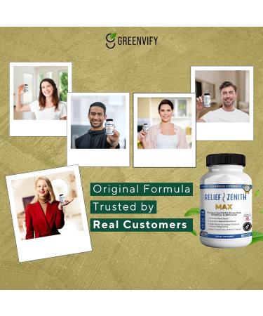 GREENVIFY Relief Zenith Max Dietary Supplement Nerve Health & Mood Support 60 Capsules 30-Day Supply (3) - Buy Online on GoSupps.com