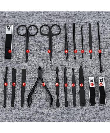 Nail Clippers Kit Stainless Steel Nail Tools Man and Woman Built-in Nail Files Portable Travel 18-Piece Blue Black Travel Nail Clippers (Color : Pink) - Buy Online on GoSupps.com