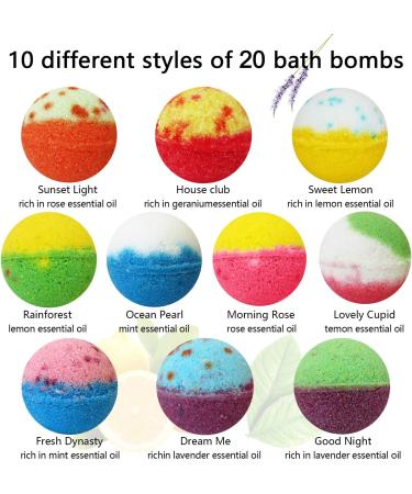 Nagaliving Handmade Bath Bombs Gift Set - 20 Wonderful Fizz Effects for Valentines, Christmas, Mothers Day, Fathers Day, Birthday & More - Buy Online on GoSupps.com