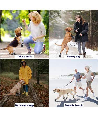 Dricar XXL Black Dog Shoes Set of 4 - Waterproof Anti-Slip Paw Protectors for Injured Paws - Reflective Straps - Small Medium Large Dogs - Buy Online on GoSupps.com