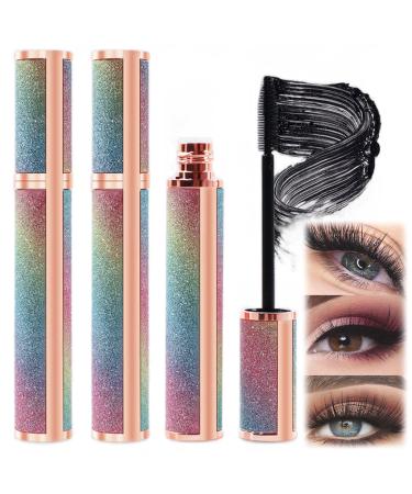 Lashvibe Mascara Sweetempo Mascara Natural 4D Fiber Mascara 4D Silk Fiber Eyelash Mascara Waterproof Curling Lashes Lengthening Mascara Black Thick Long Lasting Smudge Proof (3PCS)