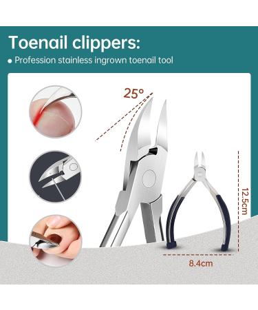 Stainless Steel Toe Nail Clipper for Efficient Trimming - Professional Thick Ingrown Toenail Clippers Foot Care Kit for Men & Seniors - Buy Online on GoSupps.com