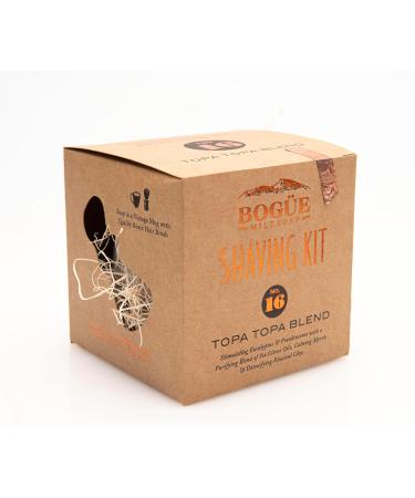 Goat Milk Shaving Soap Kit - BOGUE No.16 with 13 Essential Oils & Rhassoul Clay | Smooth Shave & Skin Healing | Natural Bristle Brush Included - Buy Online on GoSupps.com