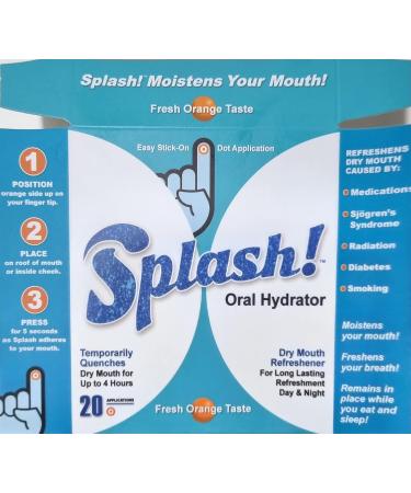 Buy Splash Oral Hydrator - Refreshing Orange Flavor for Dry Mouth Relief | 20 Count | International Shipping Available - Buy Online on GoSupps.com