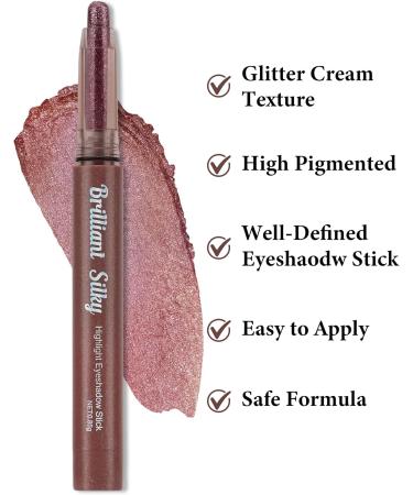  Erinde Erinde Glitter Stick Eyeshadow Waterproof Stick Eyeshadow High Coverage Creamy Texture Easy to Degrade Bright Pearlescent Effect Use as Eyeliner and Illuminant #3 - Buy Online on GoSupps.com