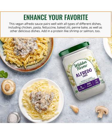 Walden Farms Light Alfredo Sauce 12 oz - Vegan & Keto Friendly, Non-Dairy Milk Substitute, 0g Net Carbs - Perfect for Chicken, Fish, Scampi & More - Buy Online on GoSupps.com