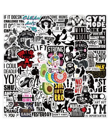 Workout Sticker Pack of 50 Fitness Stickers Gym Decals for Laptops Hydro Flasks Water Bottles Luggage