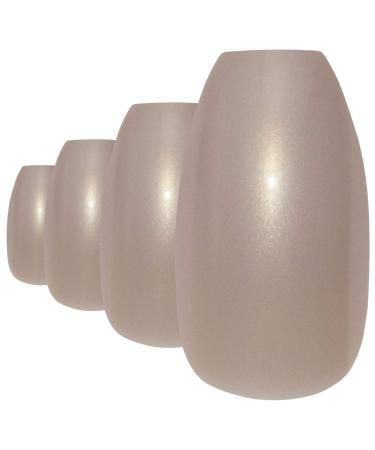 Bling Art Ballerina False Nails Beige Glitter Coffin Fake Long Acrylic Tips