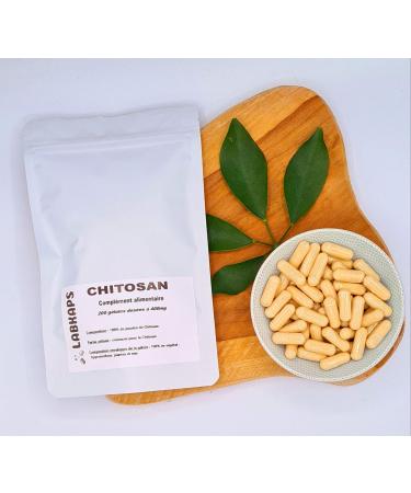 Chitosan 200 Capsules with a Strength of 650 mg - 100% Vegetable Shell - Food Supplement