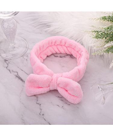Molain Spa Headband | Bowknot Hair Band for Women | Coral Fleece | Elastic | Headband for Washing Face & Shower | Pink - Buy Online on GoSupps.com