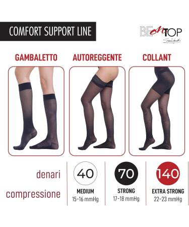 BEONTOP Gambaletto 70 Gradual Women 17-18 mmHg Comfort Support - Navy Blue Compression Stockings for Optimal Relief - Buy Online on GoSupps.com