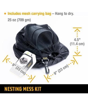 UCO 2-Person Camping Mess Kit with Bowl, Plate, Collapsible Cup, Spork, and Mesh Bag - Buy Online on GoSupps.com