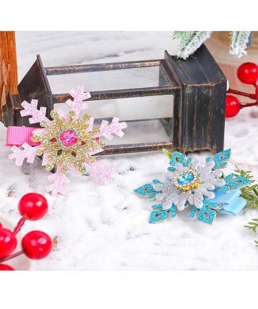 Christmas Themed Snowflake Hair Grip Elegant Christmas Snowflake Hair Clip Embellished with Rhinestones Blue Heart Model - Buy Online on GoSupps.com