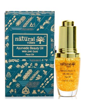 Natural Vibes Gold Beauty Oil Elixir for face lips neck and restful sleep 15 ml - Buy Online on GoSupps.com