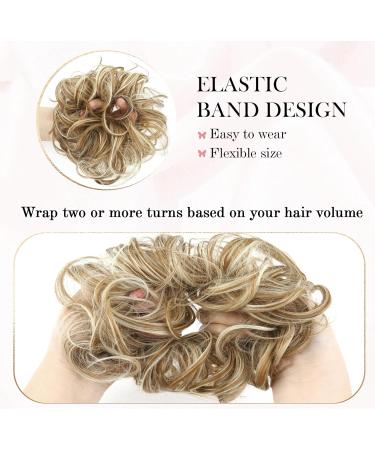 F27/613# 35g Messy Bun Hair Piece | Curly Wavy Scrunchies Extension for Women | Synthetic Chignon Updo Accessory for Girls - Buy Online on GoSupps.com