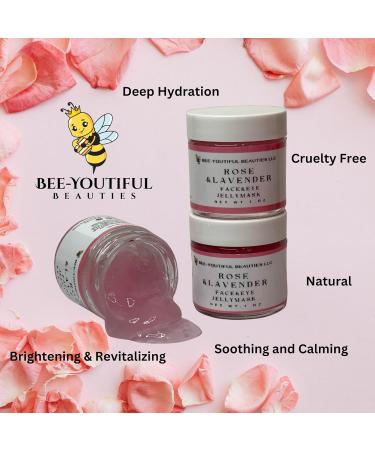 Rose & Lavender Jelly Face/Under Eye Mask | Brightening & Nourishing Skin Treatment | Natural Rose Water & Bee Pollen | 1 OZ - Buy Online on GoSupps.com