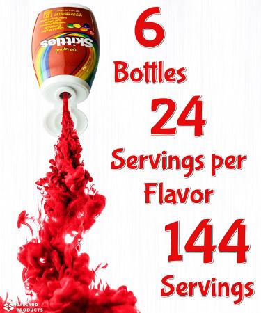 Skittles and Starburst Liquid Water Enhancer Variety Pack - 6 Candy Flavors - Bundle with Recipe Card - Buy Online on GoSupps.com