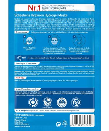 Schaebens Hyaluronic Mask - Mega Booster intensely hydrates and plumps - Contains hyaluronic acid tiger nut and panthenol for all skin types. - Buy Online on GoSupps.com