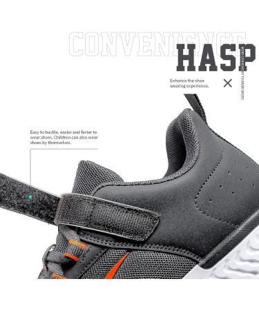 ASHION Kids Air Sneakers - Arch Support, Lightweight Sport Shoes for Boys & Girls - 10 Little Kid Energy Grey Orange - Buy Online on GoSupps.com